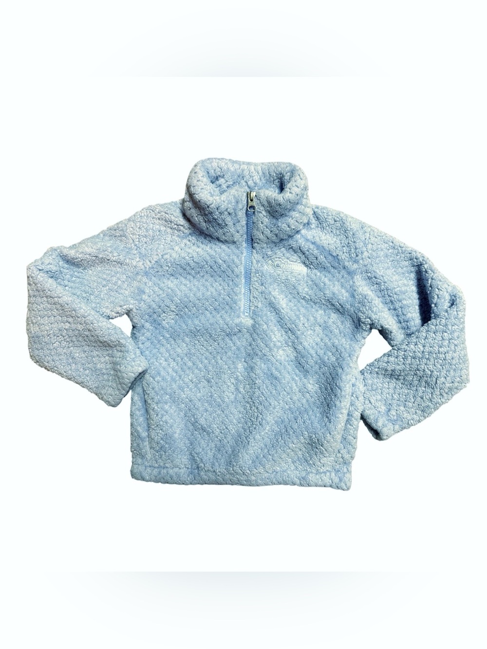 Columbia Cropped Pullover Quarter Zip Blue Fleece Size XS (6/7)